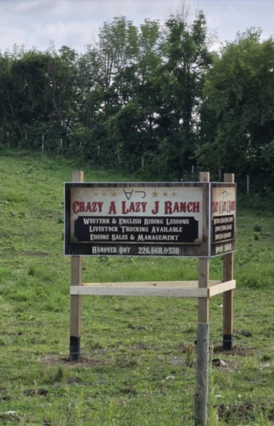 Crazy A Lazy J Ranch outdoor sign